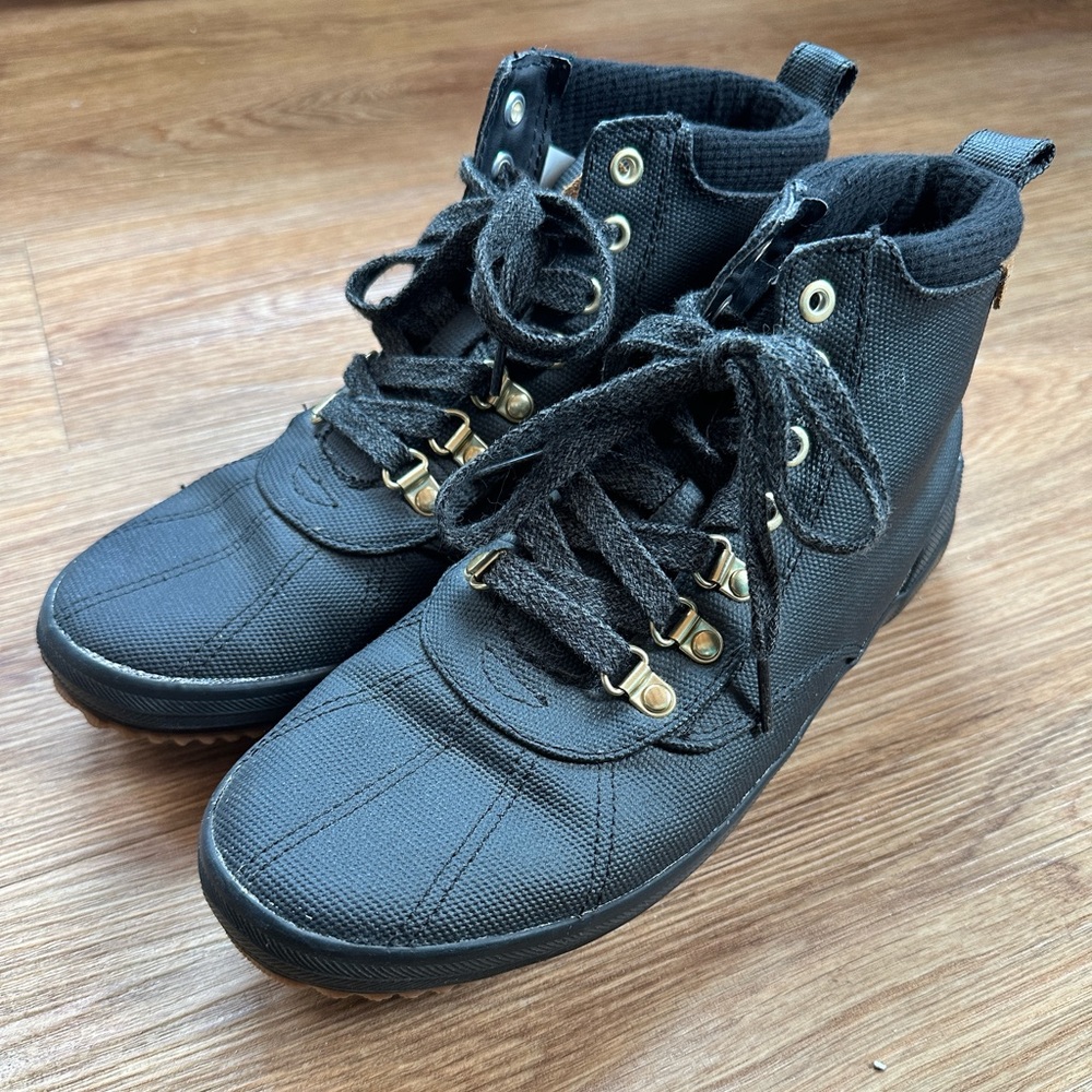 Keds black gold water resistant high top ankle sneaker boots. Rain snow weather